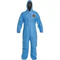 Dupont Hooded Disposable Coveralls with Elastic Cuff, SMS Material, Blue, 3XL