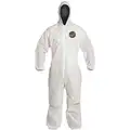 Dupont Hooded Disposable Coveralls with Elastic Cuff, SMS Material, White, XL