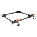 Low-Profile Adjustable-Size Open-Deck Steel General Purpose Dolly, 500 lb Load Capacity
