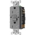 Hubbell Wiring Device-Kellems 20A Commercial Receptacle, Gray; Tamper Resistant: Yes