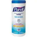 Purell 5-3/4" x 7" Citrus Fragrance Hand Sanitizer Wipes, 100 Wipes per Container, 12 PK