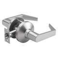 Door Lever Lockset, Mechanical, Medium Duty, Not Keyed, Satin Stainless Steel, 2-3/4" Backset