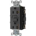 Hubbell Wiring Device-Kellems 20A Commercial Receptacle, Black; Tamper Resistant: No
