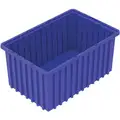 Akro-Mils Divider Box: 0.59 cu ft, 16 1/2 in x 10 7/8 in x 8 in, Blue, Polymer, 7 Long Divider Slots