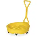 Eagle Polyethylene Mobile Drum Spill Dolly for 1 Drum; 12 gal. Spill Capacity, Yellow