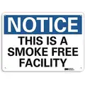 Lyle Notice Sign, Sign Format Traditional OSHA, This Is A Smoke Free Facility, Sign Header Notice