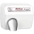 World Dryer Automatic, Wall Mounted Hand Dryer with Fixed Nozzle and 15 Second Dry Time, White