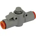 In-Line Speed Control Valve, 3/8" Valve Port Size, 3/8", Electroless Nickel-Plated Brass