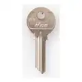 Kaba Ilco Key Blank, Commercial/Residential, Solid Brass, Y1, PK 10