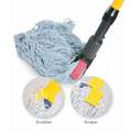 Tough Guy Wet Mop Handle, Jaw Mop Connection Type, Yellow, Fiberglass, 54" Handle Length
