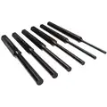 Mayhew Pro Drive Pin Punch Set: 3 mm_4 mm_5 mm_6 mm_7 mm_8 mm Tip Dia, 6 in Overall Lg, 6 Pieces, Steel, Metric