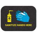 Pig Floor Sign Mat: Sanitize Hands Here, 2 ft x 17 in, 2 ft Overall Wd, 17 in Overall Lg, GMM, 4 PK
