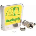 Bradley Ball Valve: S30-070, Classic, Push Handle with On/Off Valve, Yellow, 1/2 in Inlet Pipe Size