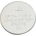 2016, Coin Cell Battery, ANSI/IEC, Lithium, 3VDC, Diameter 0.788", Depth 0.059"