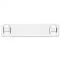 Marker Plate: Rectangle, 3/4 in x 3 1/2 in, 304 Stainless Steel, 0.01 in Thick, 4 Holes, Outdoor Use