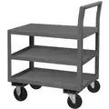 Steel Raised Handle Utility Cart, 1400 lb. Load Capacity, Number of Shelves: 3