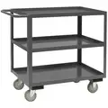 Steel Flat Handle Utility Cart, 1200 lb. Load Capacity, Number of Shelves: 3