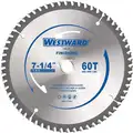Westward 24EL97 7-1/4" Carbide Crosscutting Circular Saw Blade, Number of Teeth: 60