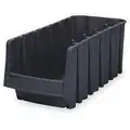 Akro-Mils Industrial Grade Polymer Stack and Nest Bin; 24 lb. Load Capacity, 7" H x 17" L x 8-3/8" W, Black