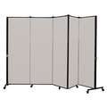 5 Panel Easy Assembly Portable Room Divider; 5 ft. 9" H x 9 ft. 5" W, Granite