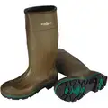 Servus By Honeywell Rubber Boot, Men's, 10, Knee, Plain Toe Type, PVC, Brown, Green, Olive, 1 PR