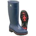 Servus By Honeywell Rubber Boot, Women's, 9, Knee, Plain Toe Type, PVC, Rubber, Black, Navy, Red, 1 PR