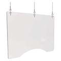 Deflecto Hanging Sneeze Guard: Acrylic, 24 in H, 3/16 in Thick, 35 3/4 in W, 2 PK