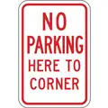 Lyle No Parking Here To Corner Parking Sign, Sign Legend No Parking Here To Corner, MUTCD Code R7-11