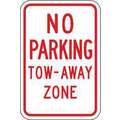 Lyle No Parking Sign: 18 in x 12 in Nominal Sign Size, Aluminum, 0.063 in, High Intensity Prismatic, Red