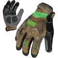 Ironclad Impact Resistant Gloves, Synthetic Leather Palm Material, Brown, Gray, 1 PR