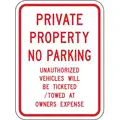 Lyle Parking, No Header, Recycled Aluminum, 24" x 18", With Mounting Holes, Top/Bottom Centered