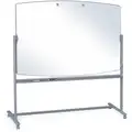 Gloss-Finish Melamine Dry Erase Board, Easel Mounted, Mobile/Casters, 48"H x 72"W, White