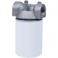 Filter Housing: Aluminium/Steel, 1 in, NPT, 25 gpm, 50 psi, 7 3/4 in Overall Ht