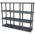 Structural Plastics Freestanding, Plastic Shelving; 680 lb. per Shelf, Weight Capacity, 24" D x 75" H x 96" W, Black