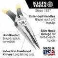 Klein Tools Needle Nose Pliers, Jaw Length: 1-7/8", Jaw Width: 11/16", Jaw Bend: 0&deg;, Tip Width: 3/32"