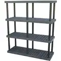 Structural Plastics Freestanding, Plastic Shelving; 470 lb. per Shelf, Weight Capacity, 24" D x 75" H x 66" W, Black