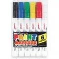 Permanent Paint Marker, Paint-Based, Blacks, Blues, Greens, Reds, Whites, Yellows Color Family, Medi