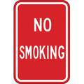 Lyle No Smoking Sign: Aluminum, Mounting Holes Sign Mounting, 18 in x 12 in Nominal Sign Size