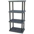 Structural Plastics Freestanding, Plastic Shelving; 250 lb. per Shelf, Weight Capacity, 24" D x 75" H x 36" W, Black