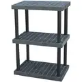 Structural Plastics Freestanding, Plastic Shelving; 250 lb. per Shelf, Weight Capacity, 24" D x 51" H x 36" W, Black