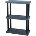 Structural Plastics Freestanding, Plastic Shelving; 170 lb. per Shelf, Weight Capacity, 16" D x 51" H x 36" W, Black