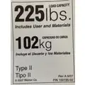 Duty Rating Label Replacement, 225 lb.