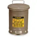 Justrite Floor Oily Waste Can, 6 gal., Galvanized Steel, Silver, Foot Operated Self Closing