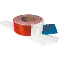 3M Conspicuity Tape, Red / White x 75 ft., 2" Red, 2" White