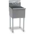 Utility Sink: Eagle, Stainless Steel, 39 1/2 in Overall Ht, 19 3/8 in Overall Lg, 13 3/4 in Bowl Dp