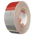 Oralite Conspicuity Tape, Red/Silver, 2" x 150 ft., 6" Red, 6" Silver