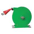 Cable Reel: Spring Return, Powder Coated, Locking, Green, Retractable Grounding Wire Reel