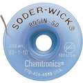 Chemtronics Desoldering Wick: Rosin Flux, # 1, 0.03 in, 10 ft., White/Gray, ESD-Safe
