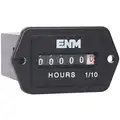 ENM Hour Meter, 10 to 80VDC Operating Voltage, Number of Digits: 6, Rectangular Bezel Face Shape