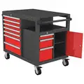 Westward Light Duty Rolling Tool Cabinet with 10 Drawers; 28-3/4" D x 40-1/8" H x 50-7/8" W, Gray